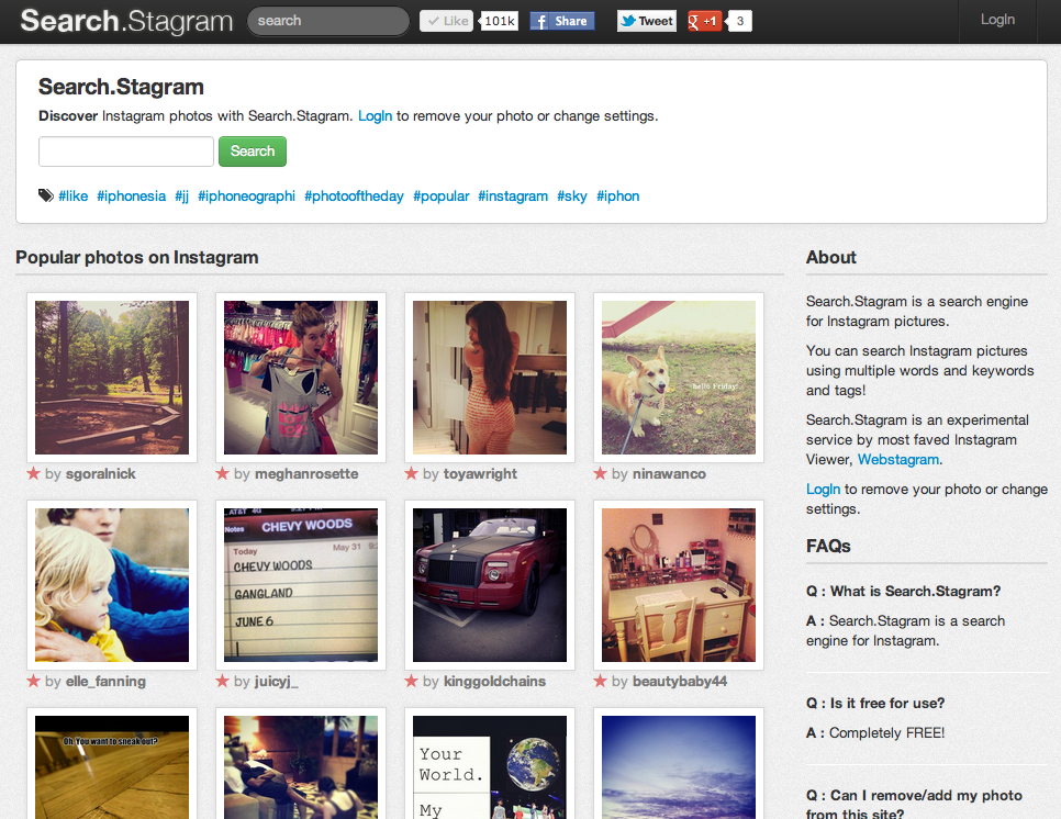 instagram search up