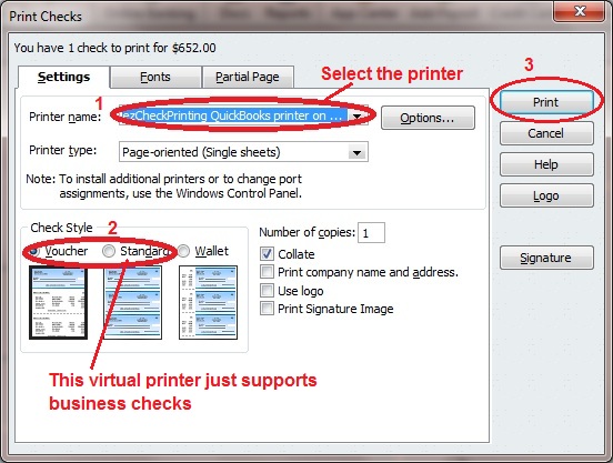 Print QuickBooks Checks With EzCheckPrinting Virtual Printer