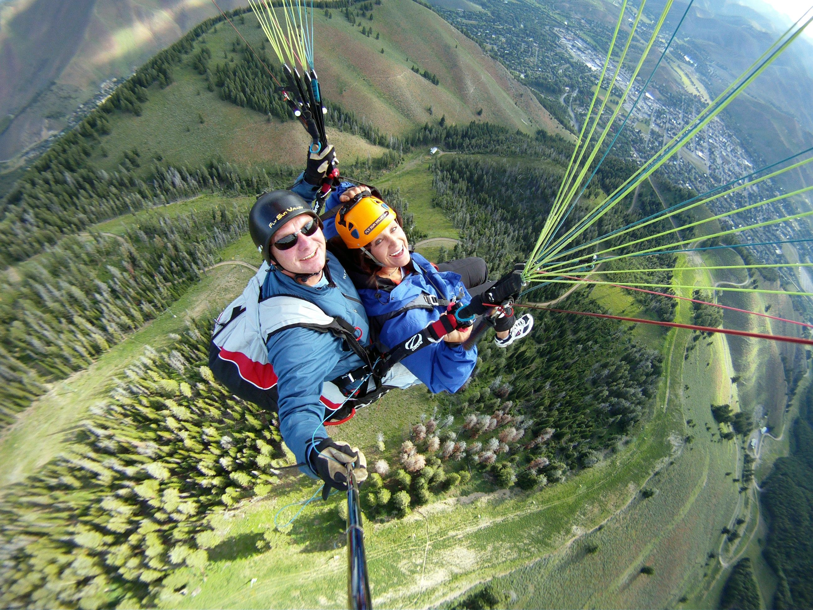 GoPro and XShot paragliding self-portrait