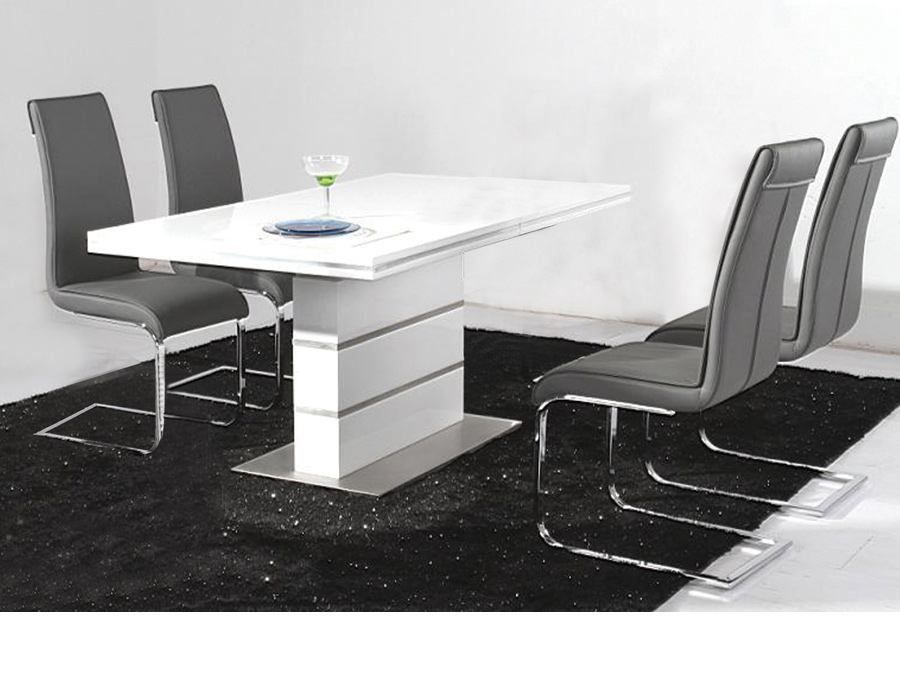 White Gloss Dining Room Table, High Gloss White Dining Table And Chairs