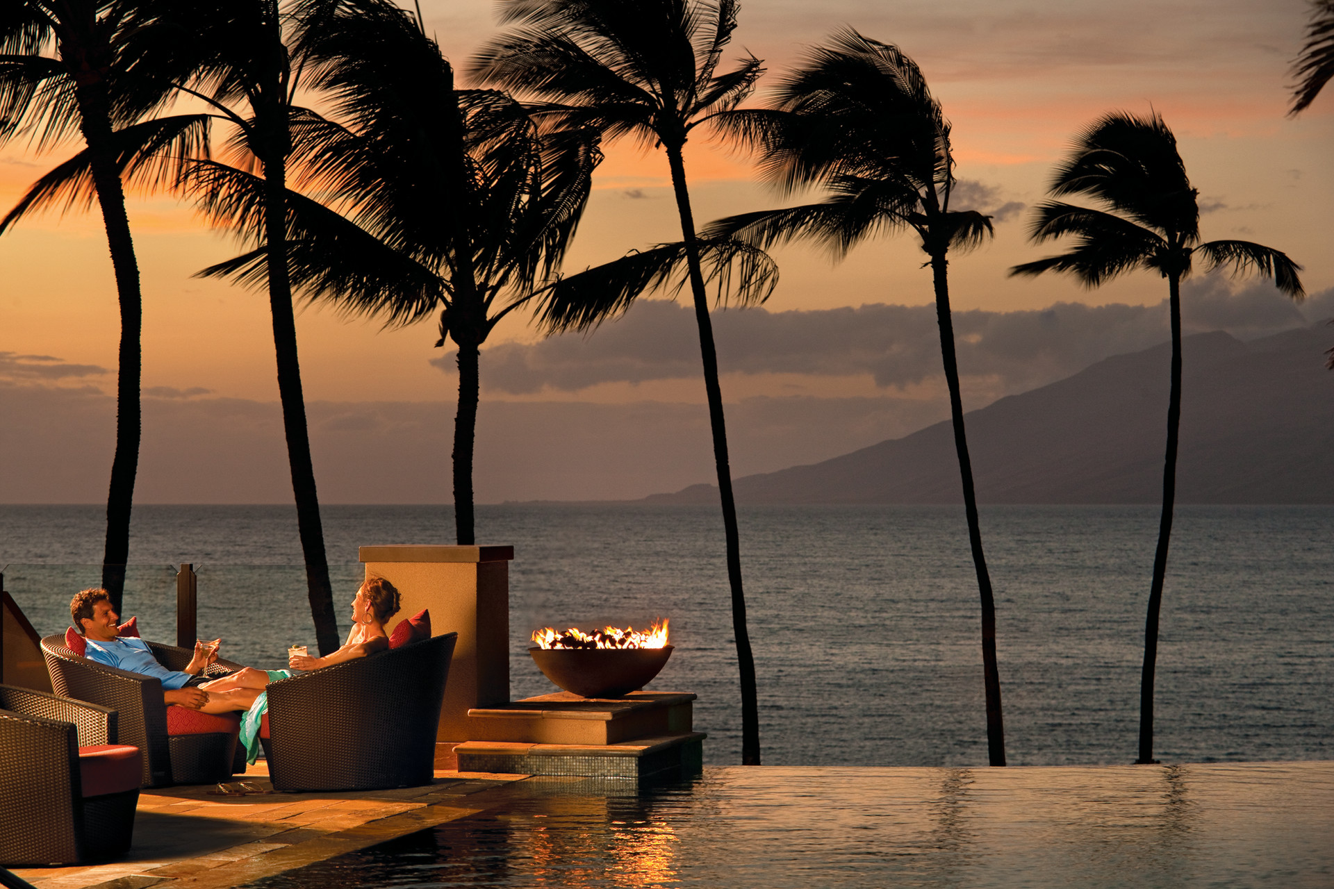 Four Seasons Resort Maui Serenity Pool at Sunset -- A perfect place to relax after an exhilarating day of tennis.