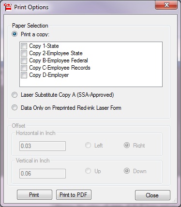 EzW2c print all w-2c forms and w-3c on blank paper