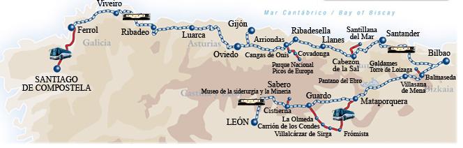 El Transcantabrico Clasico route map