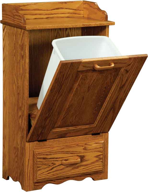 New Amish Crafted Wood Trash Bins, Country Style Wooden Trash Bins
