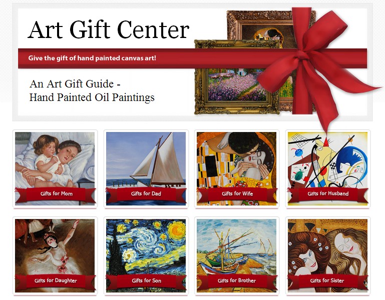 Additional online tools include overstockArt.com’s  easy-to-shop Art Gift Center.