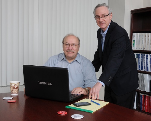 From left are Jim Blair and Marc Kiner of Premier Living Social Security Consulting in Cincinnati. (Paula Norton Photo)