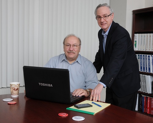 Jim Blair, left, and Marc Kiner of Premier Social Security Consulting in Cincinnati. (Paula Norton Photo)