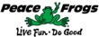 Peace Frogs 'live fun, do good, Logo