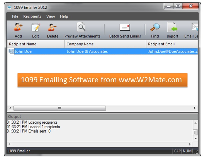 1099 Emailing Software from www.W2Mate.com