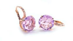 Custom Jewelry: 14K Rose Gold with diamond accents and Pink Topaz;