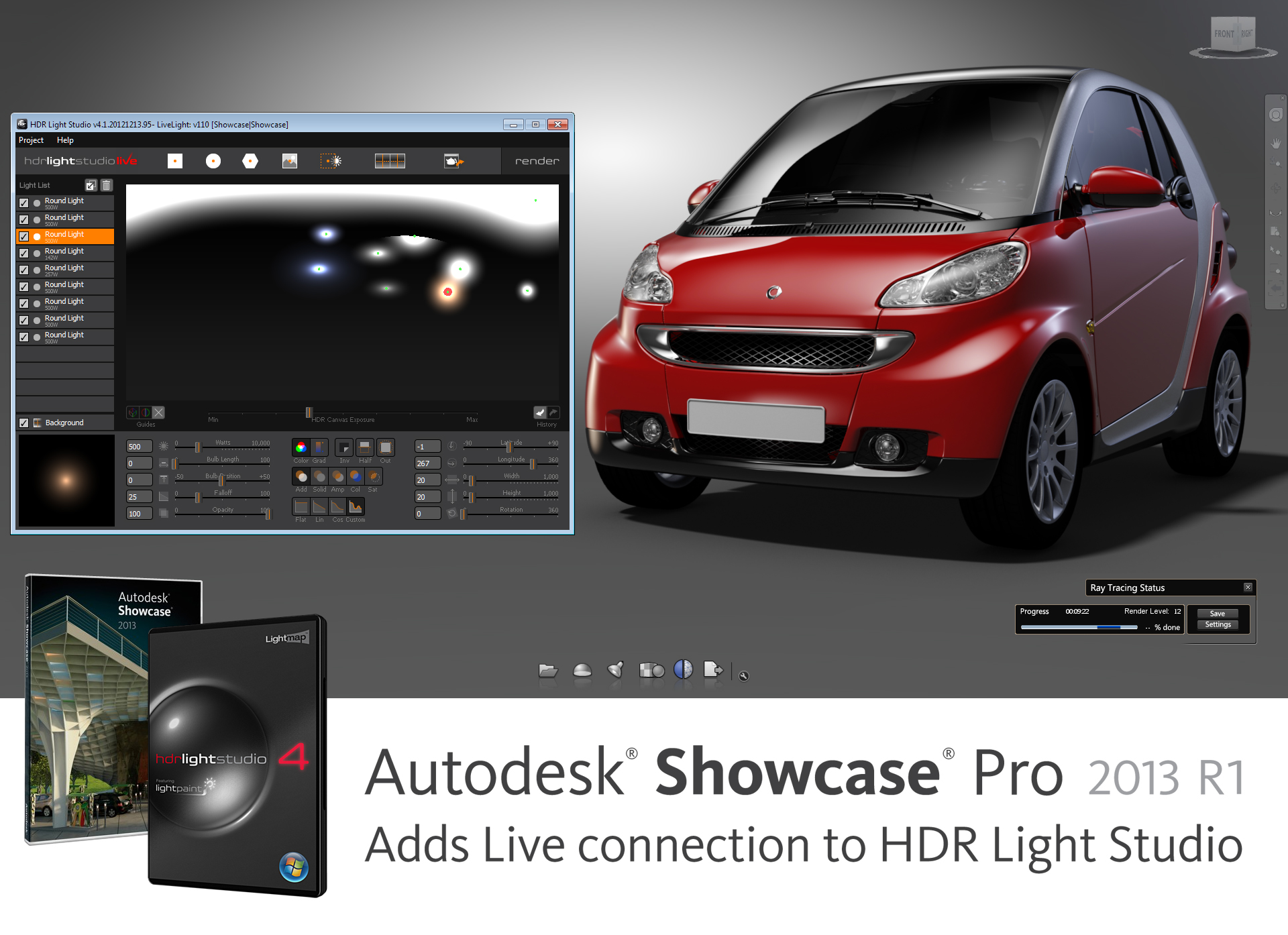 Lightmap HDR Light Studio 4 Adds Lighting Definition Workflow Improvements  to Autodesk® Showcase® Professional 2013