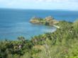 A view of the headland from one of the four peaks on Vorovoro Island, Fiji, the site of the first Bridge the Gap Villages project
