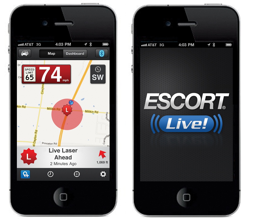ESCORT Live Map Screen