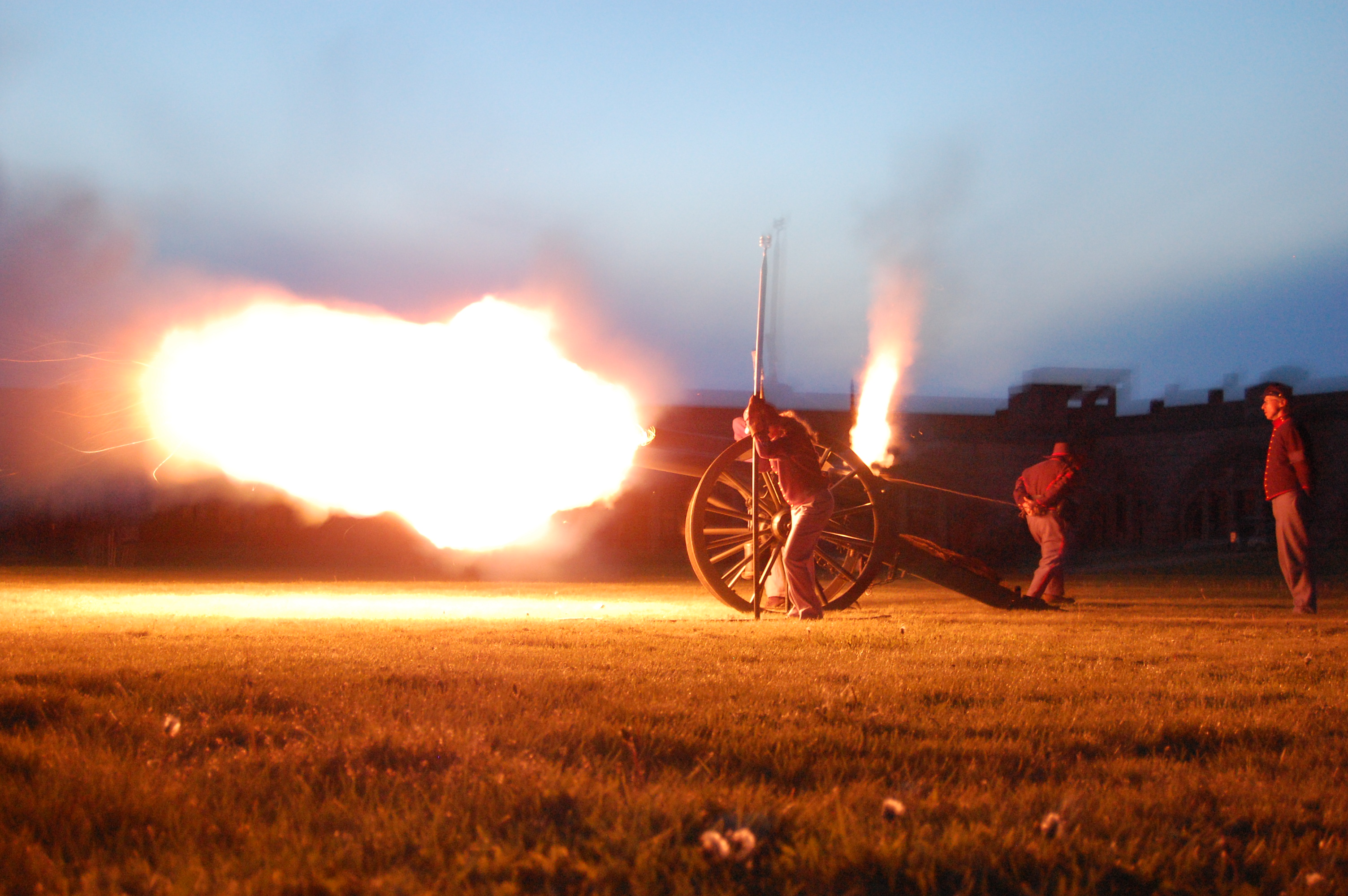 Cannon Firing a Salute at Fort Adams