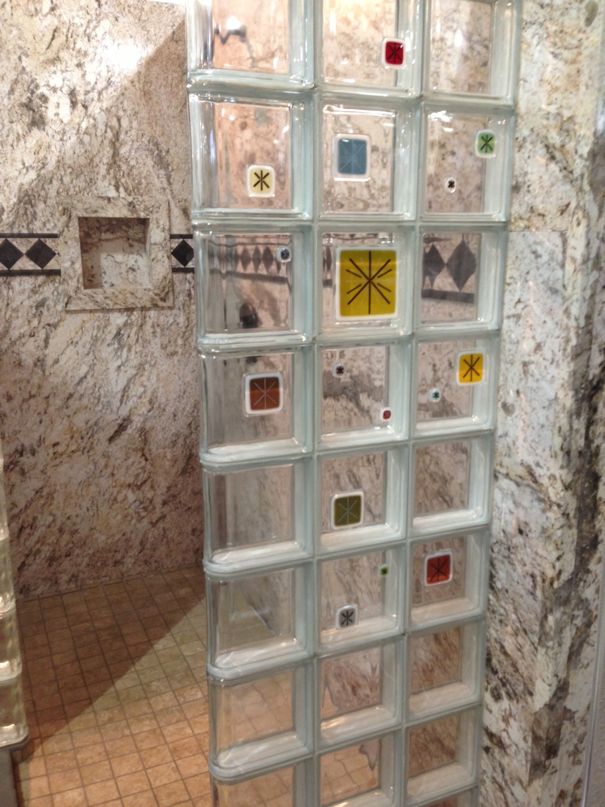 New Colorful Glass Tile Block Showers, Glass Block Tiles Bathroom