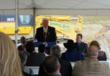 Governor Corbett addressing the crowd at a groundbreaking ceremony at the site in October 2012.