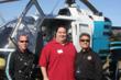 Fremont’s Mayor Bill Harrison poses for a photograph with a CALSTAR helicopter pilot and Paul Afshar, CEO of Unitek Information Systems.