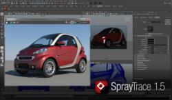 SprayTrace 1.5 Screenshot in Autodesk Maya