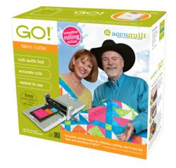 The new smoother rolling GO! Fabric Cutter will sport a new box featuring pro quilters Alex Anderson and Ricky Tims.