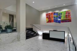 1140 19th Street's Renovated Two-Story Marble Lobby