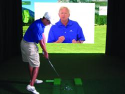 Virtual coaching on golf simulator with Jim McLean