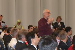 An audience member posits a question for a plenary speaker at SPIE Advanced Lithography 2013.