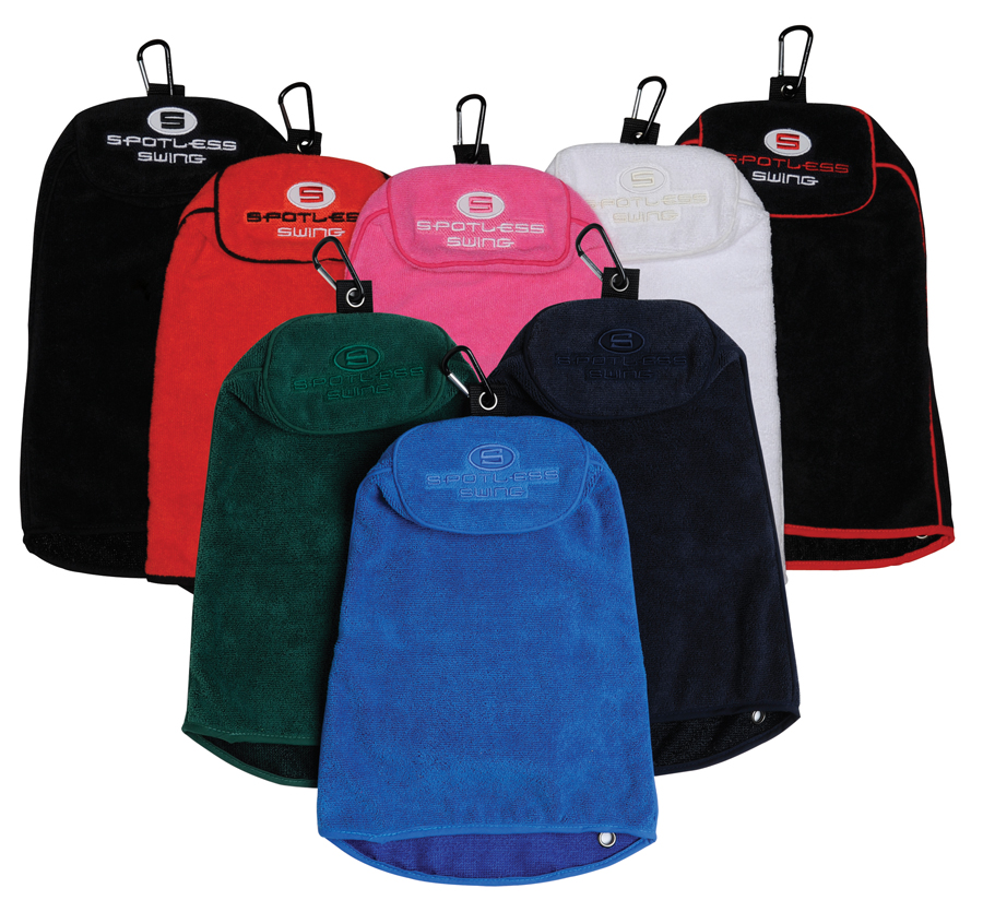 Eight Colors of Spotless Swing Golf Towel
