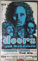 The Doors 1970 Baltimore Civic Center Vintage Concert Poster