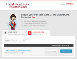 ER and urgent care patients can check-in online for a projected treatment time and avoid the waiting room crowd using InQuicker