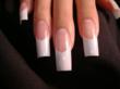Pink and white sculptured acrylic nails