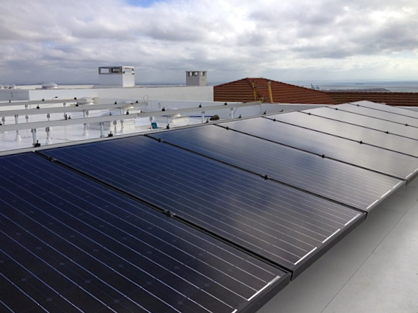 Rack mounted solar PV installed by Chandler's Roofing
