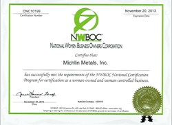Michlin Metals, Certified Woman Owned Small Business, Aerospace Metal, Specialty Steel Distributor
