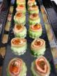 Rainbow Trout and Atlantic Salmon Roulade on Cucumber Petals