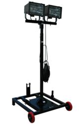 Portable Construction Site Lighting Tower with Wheeled Base