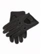 Dents black deer skin gloves with handsewn contrast stitching