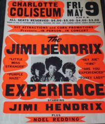 Hawley Finds Jimi Hendrix 1969 Charlotte Coliseum Vintage Concert Poster