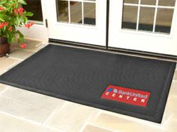 New SuperScrape™ Signature indoor-outdoor logo floor mats mold high quality logos or images into a corner of the rubber door mat