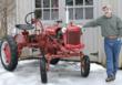 Author/Illustrator Billy Steers with the real Tractor Mac, a restored 1948 Farmall Cub