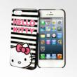 Hello Kitty iPhone 5 Case - Black and White Stripes