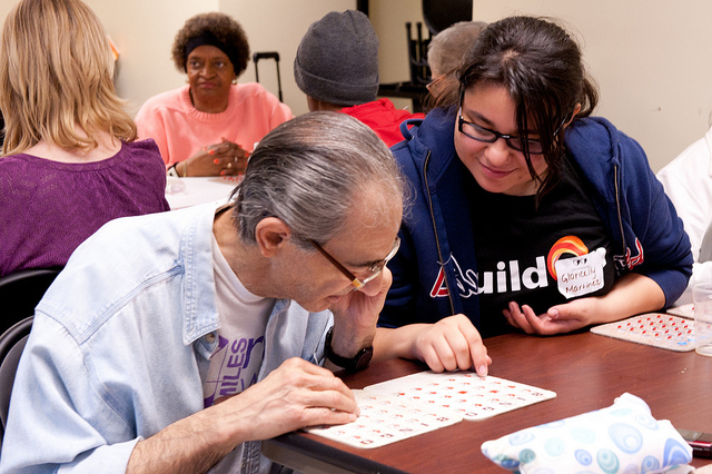 Chicago students in buildOn's afterschool program serve their community by feeding the homeless, visiting with senior citizens in need, and tutoring young children.