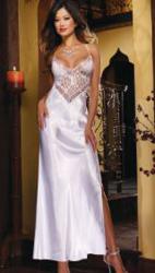 White Satin Charmeuse and Lace Gown