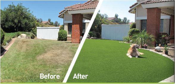 EasyTurf UltimateGrass, before and after installation