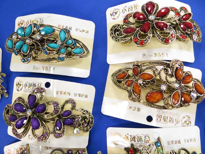 wholesale retro gemstone hair barrettes