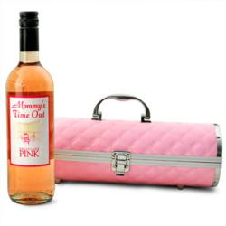 Mommy's Time Out Pink Wine & Purse Caddy