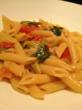 Penne with Asparagus, Smoked Mozzarella, and Cherry Tomatoes