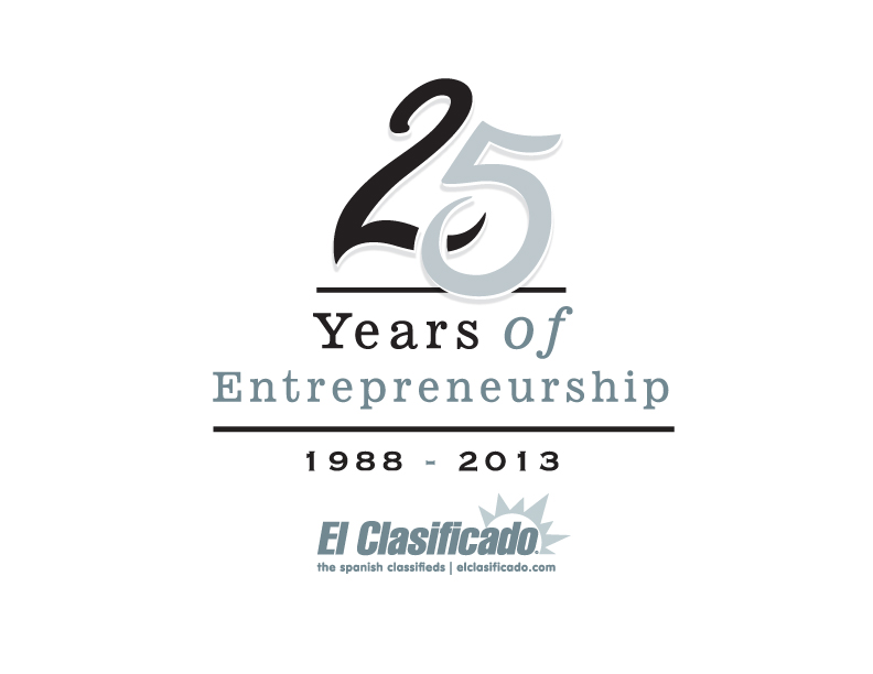 El Clasificado's 25th Anniversary Logo.