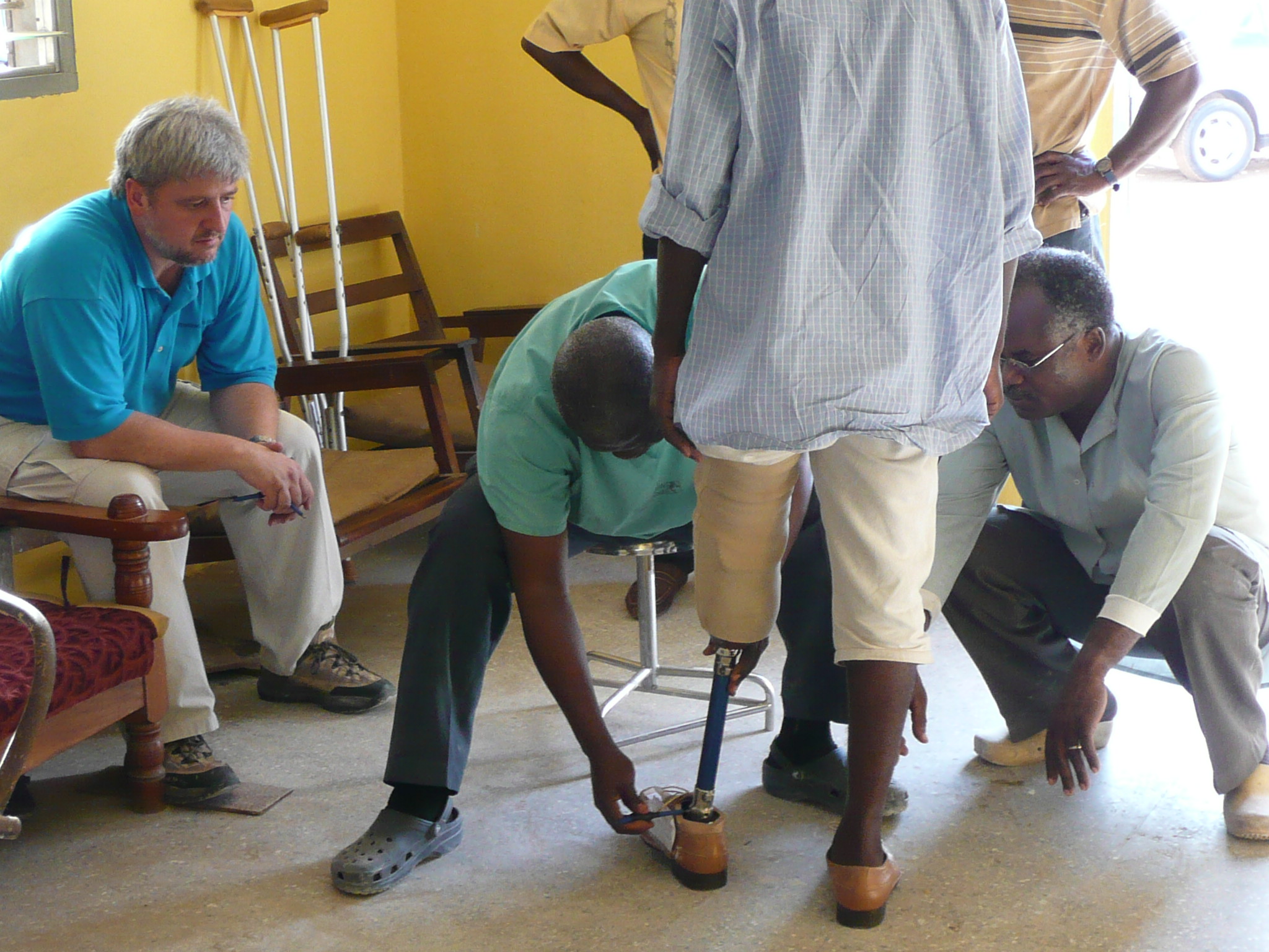 Peter Rosenberger with Ghana prosthetic technicians