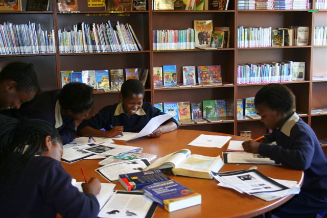 Christel House South Africa students studying in the library