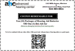 Ten Complimentary Hearing Aid Batteries Offer from Advanced Hearing Center