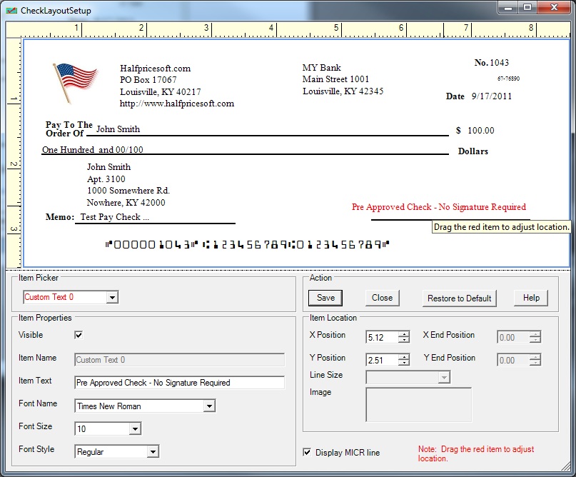 Pre-Approved Check Draft Options